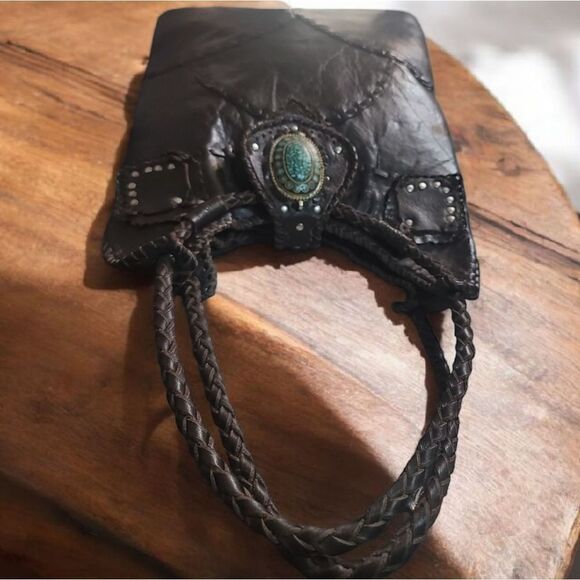 All Leather Brown Women's Tote Bag And NECKLACE SET IN EUC - Picture 3 of 12